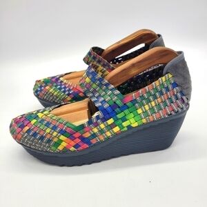 St. John’s Bay Woven Karma Rainbow Wedge Mary Jane Size 7.5 Shoes